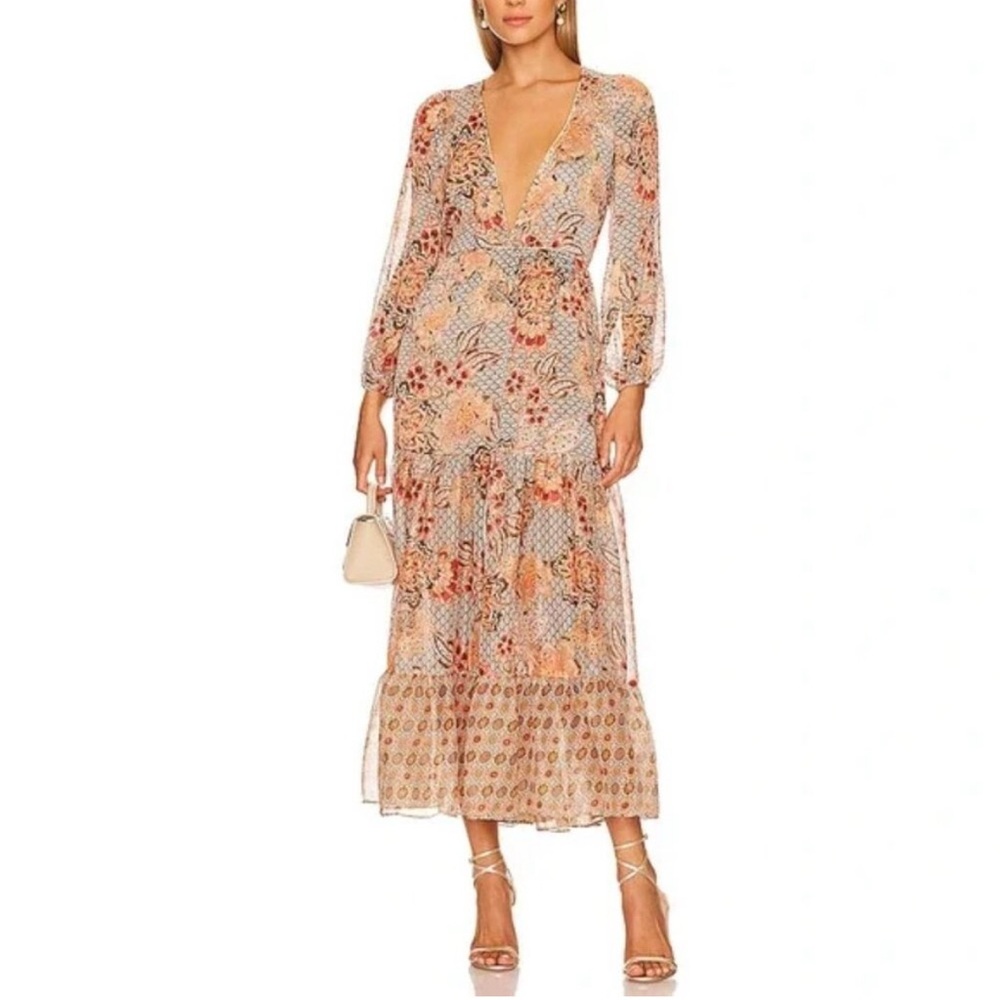 Misa Los Angeles Floral Long Sleeve Dress